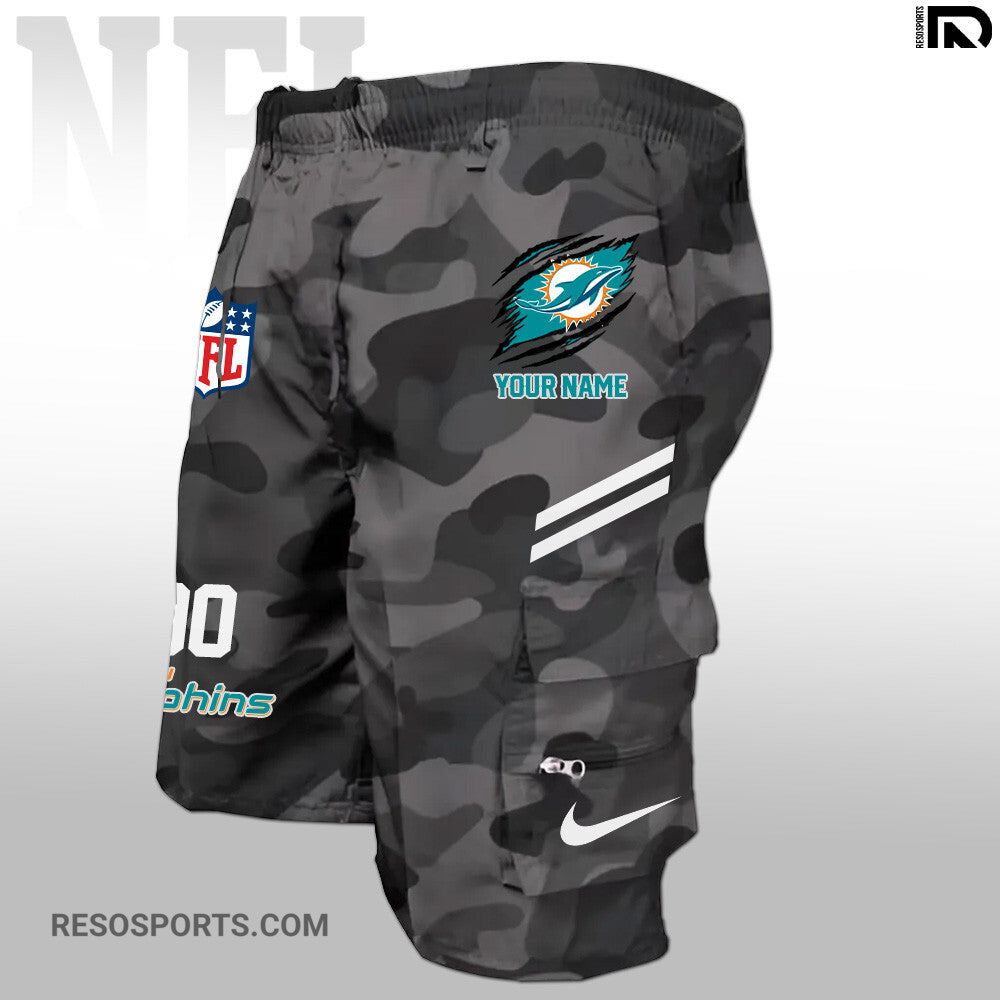 Miami Dolphins Personalized Multi-Pockets Man Shorts AZBTMPMS000022