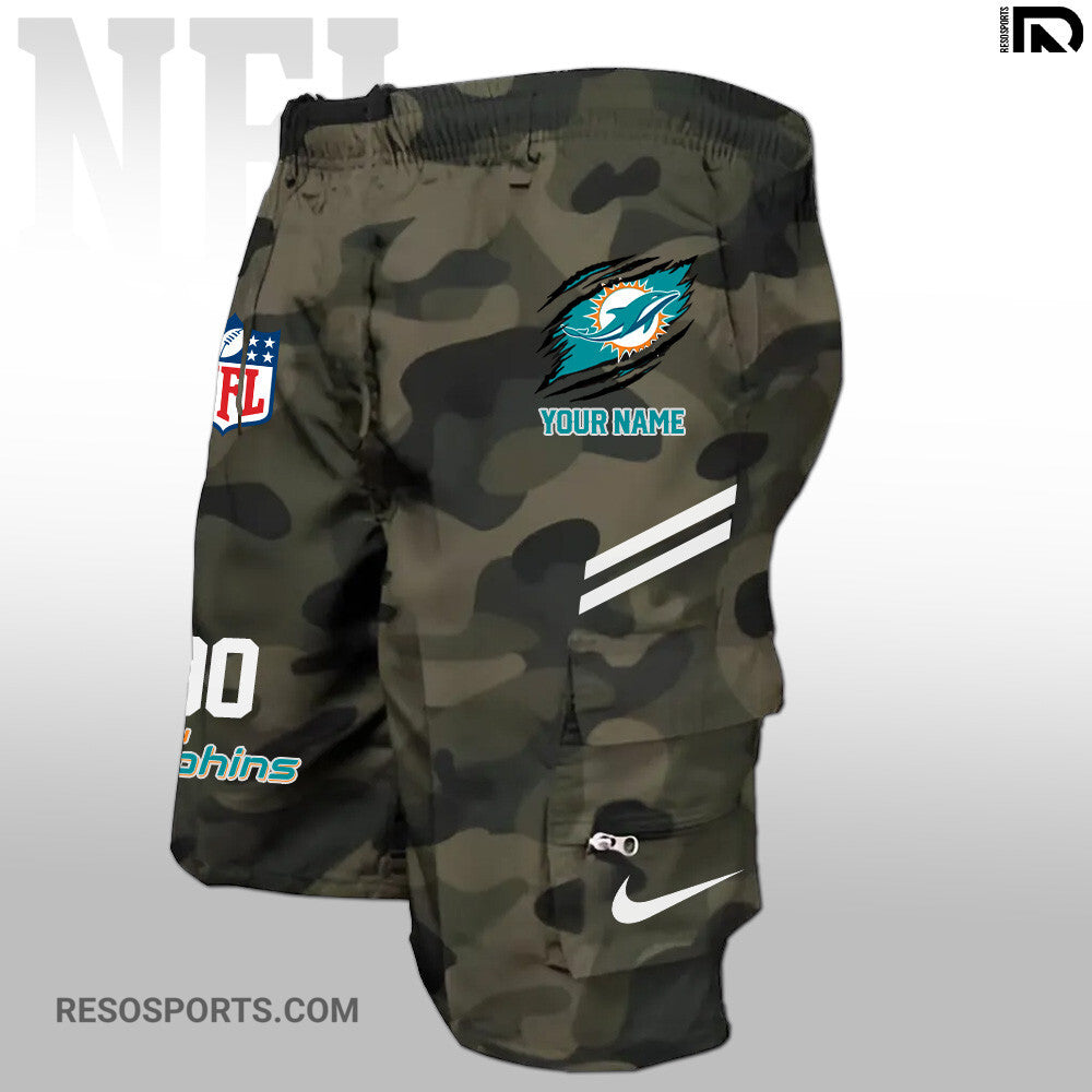 Miami Dolphins Personalized Multi-Pockets Man Shorts AZBTMPMS000022