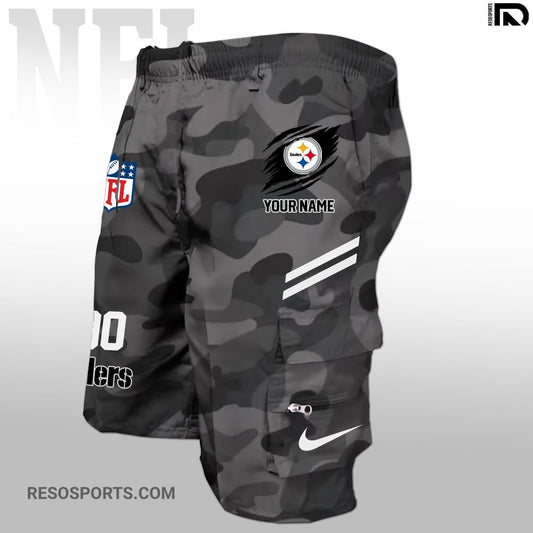 Pittsburgh Steelers Personalized Multi-Pockets Man Shorts AZBTMPMS000036