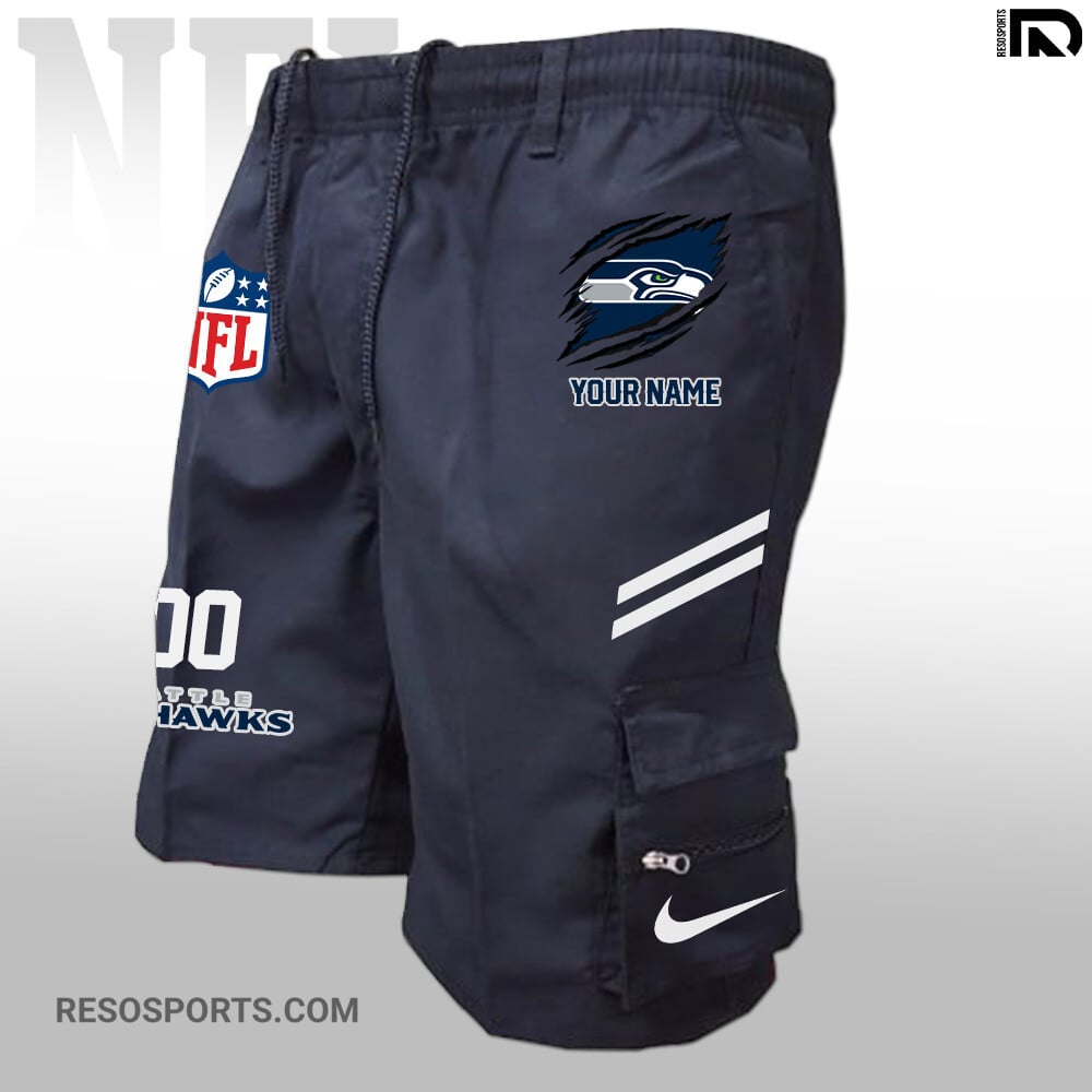 Seattle Seahawks Personalized Multi-Pockets Man Shorts AZBTMPMS000002