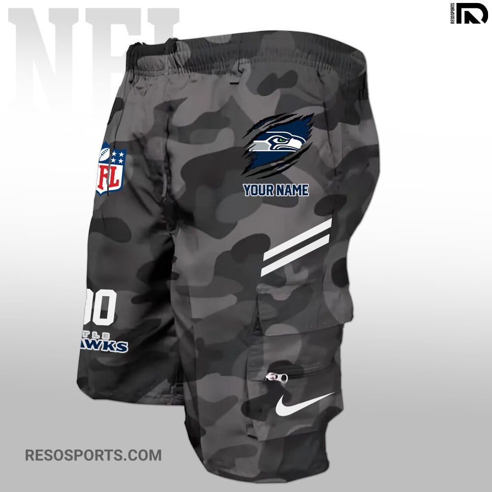 Seattle Seahawks Personalized Multi-Pockets Man Shorts AZBTMPMS000002