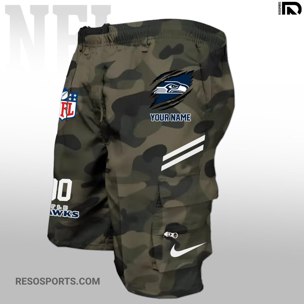 Seattle Seahawks Personalized Multi-Pockets Man Shorts AZBTMPMS000002