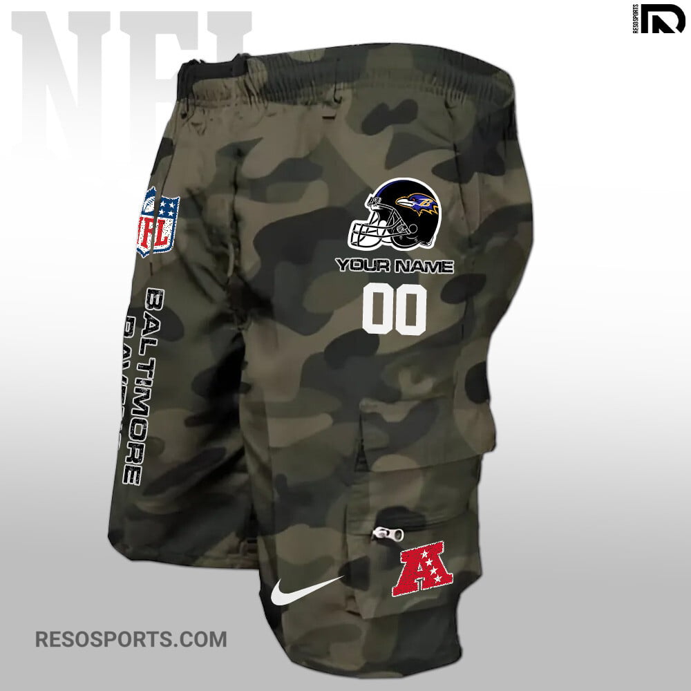Baltimore Ravens Personalized Multi-Pockets Man Shorts AZBTMPMS000008