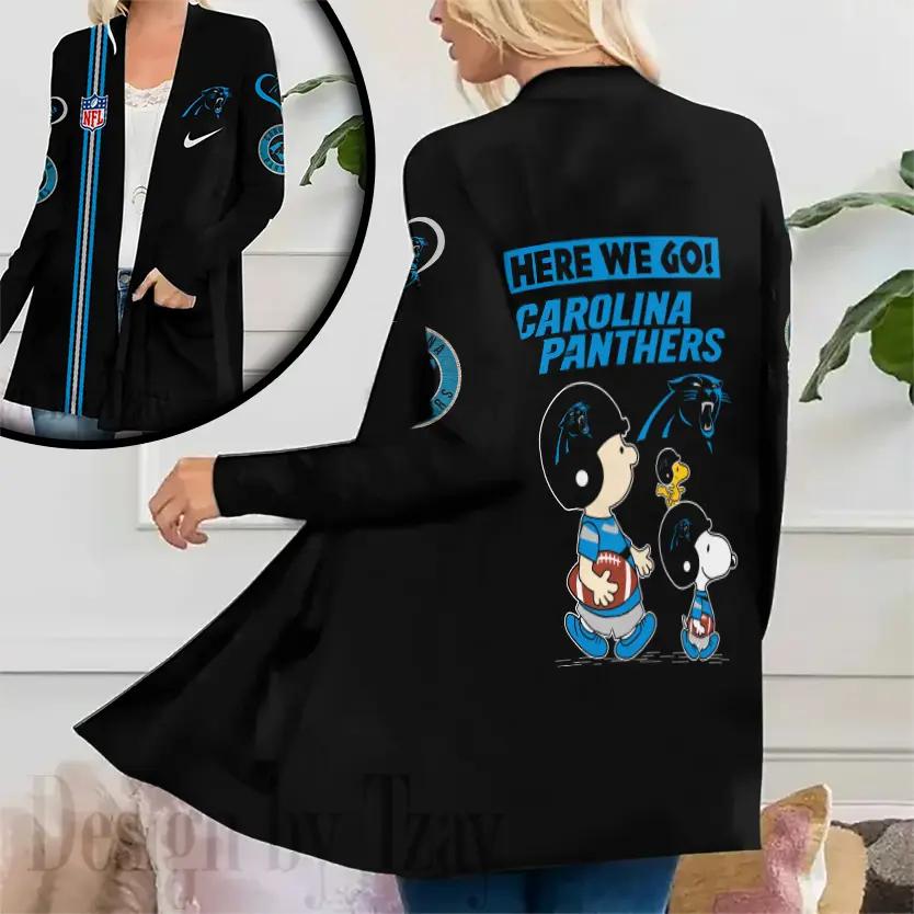 Carolina Panthers Women Patch Pocket Cardigan BT028