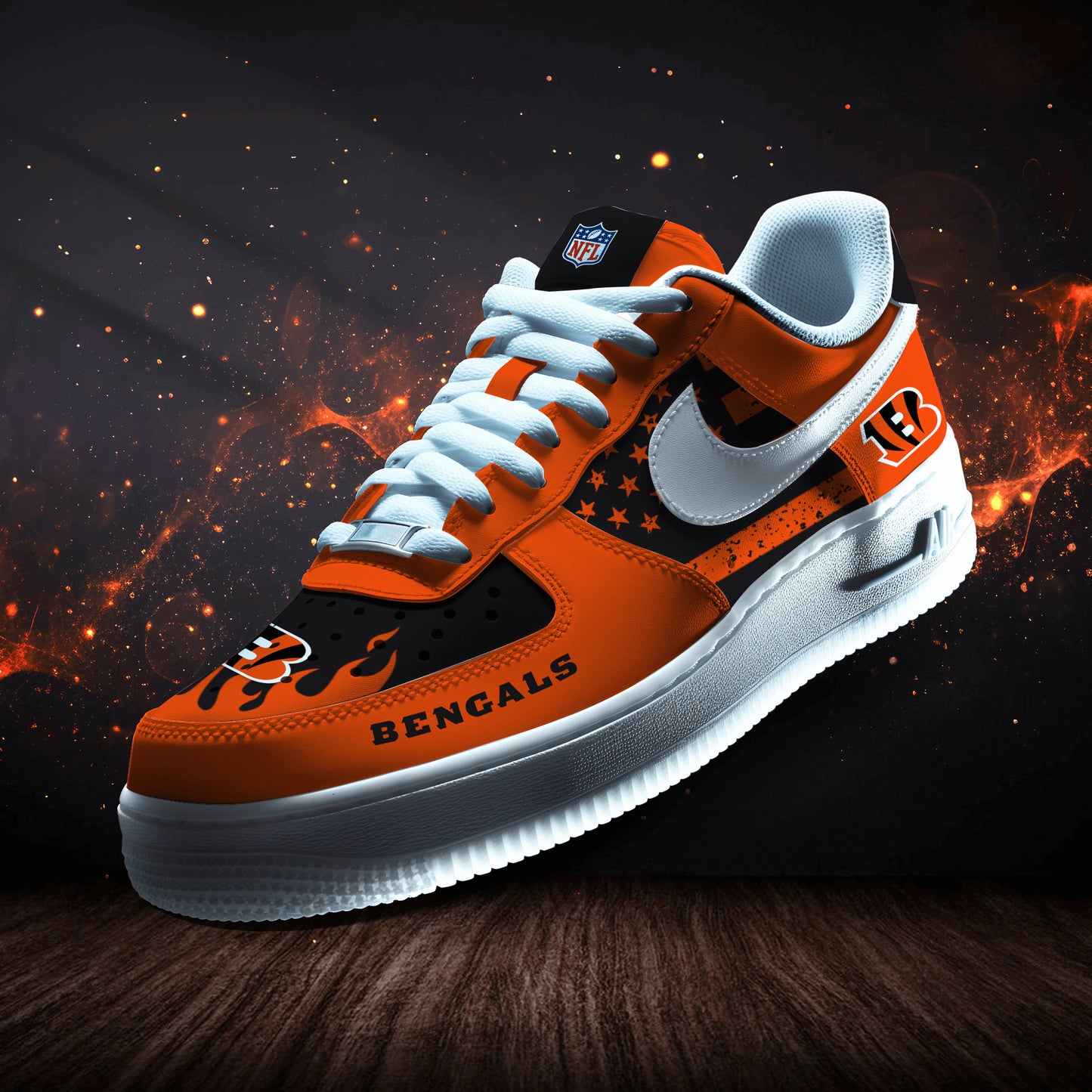 Cincinnati Bengals Personalized  AF1-1 Logo Pattern Sneakers AZBTAF1000361