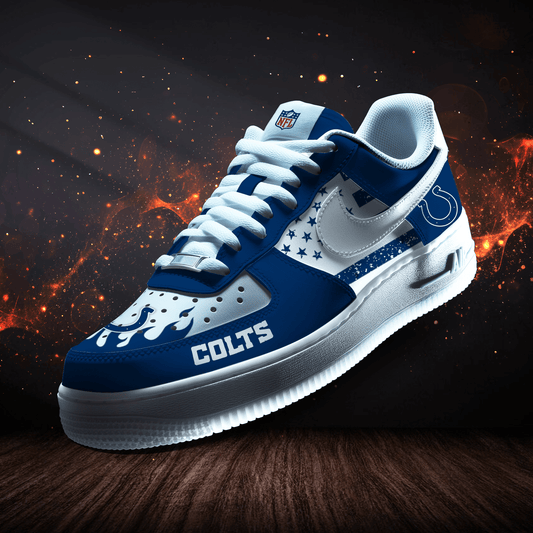 Indianapolis Colts Personalized  AF1-1 Logo Pattern Sneakers AZBTAF1000369