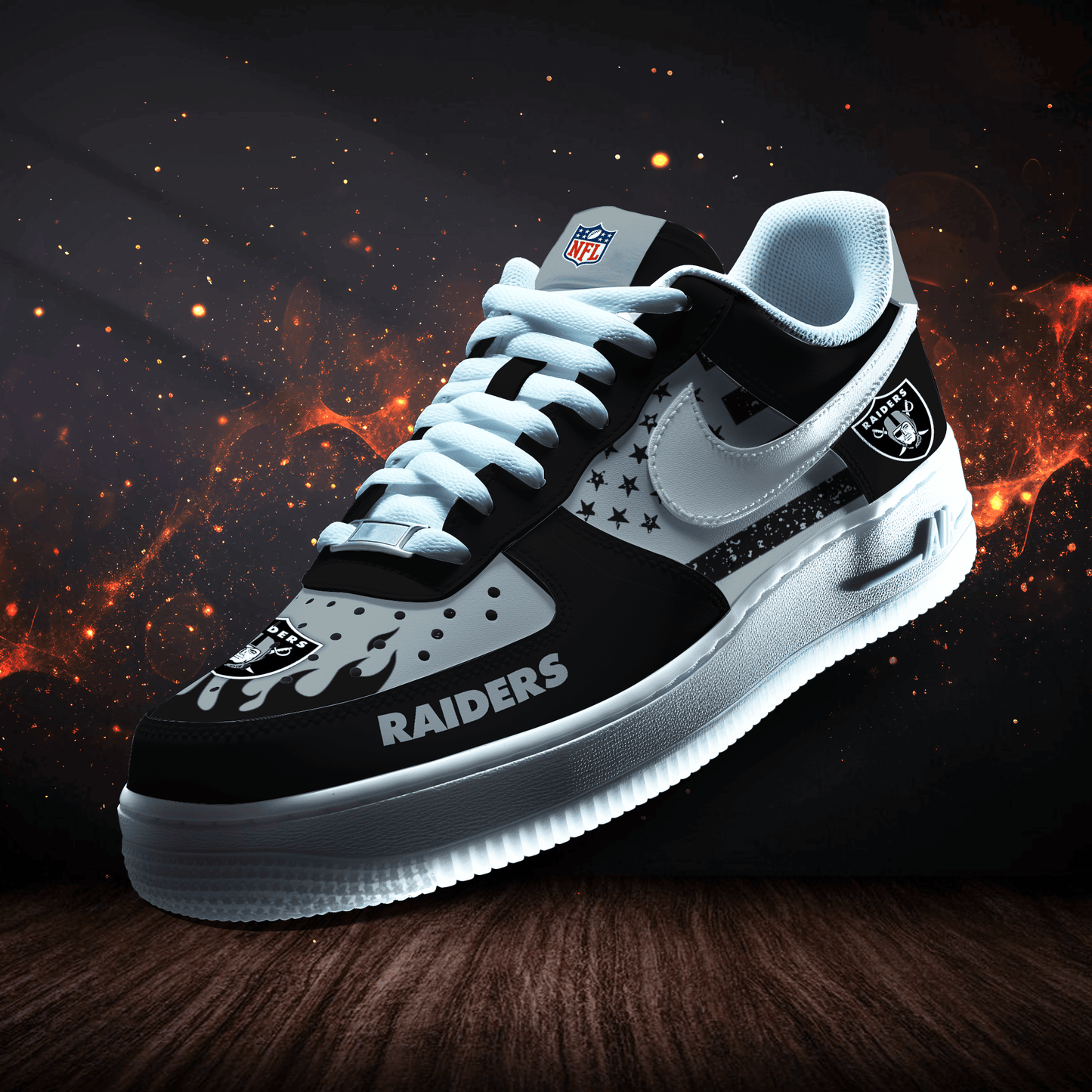 Las Vegas Raiders Personalized  AF1-1 Logo Pattern Sneakers AZBTAF1000374