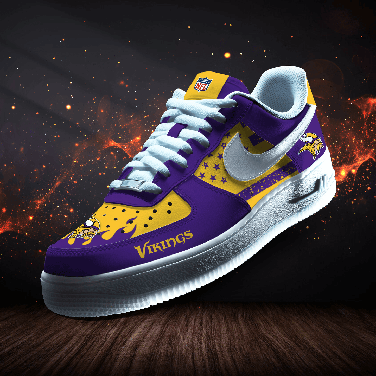 Minnesota Vikings Personalized  AF1-1 Logo Pattern Sneakers AZBTAF1000308
