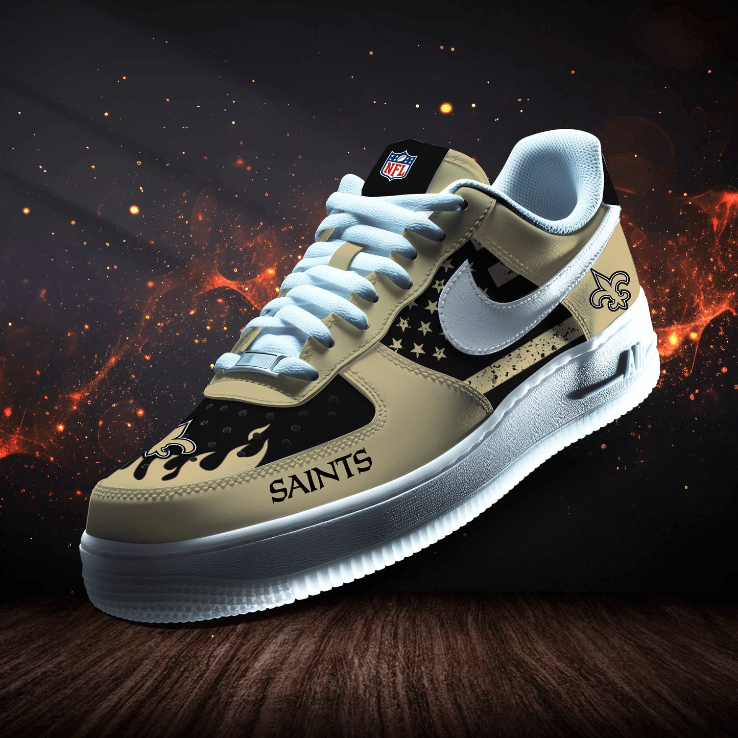 New Orleans Saints Personalized  AF1-1 Logo Pattern Sneakers AZBTAF1000312