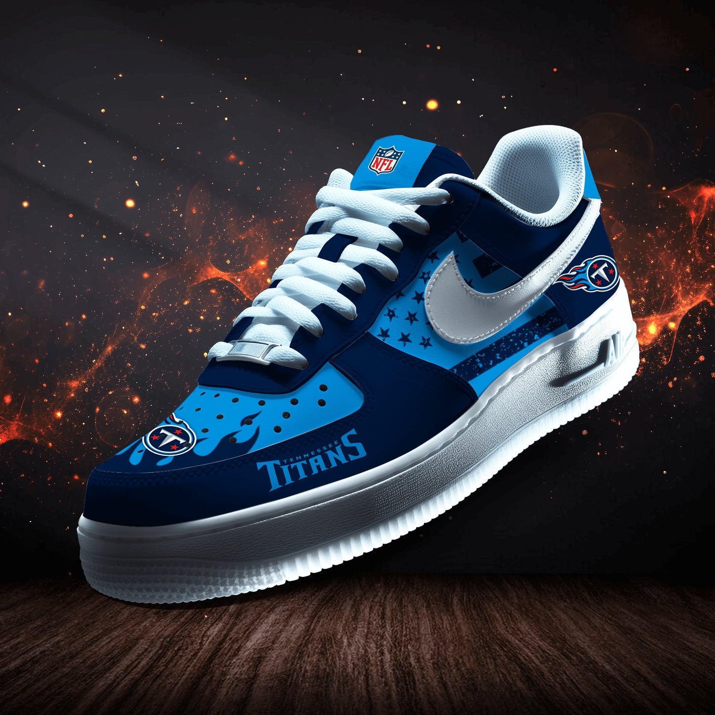 Tennessee Titans Personalized  AF1-1 Logo Pattern Sneakers AZBTAF1000317