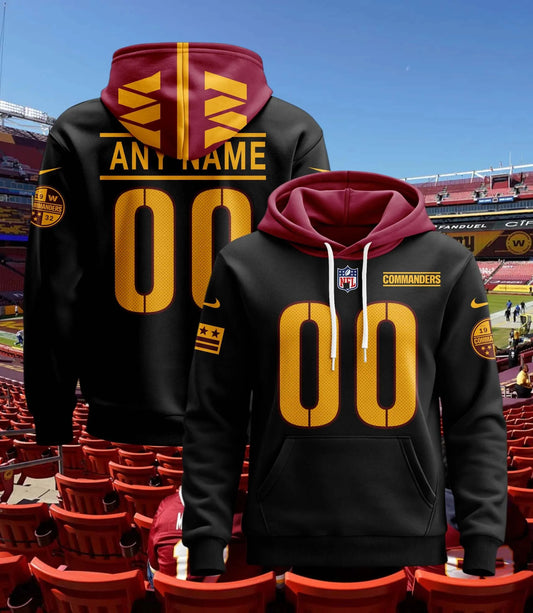 Washington Commanders New Personalized Football Hoodie Style Jersey AZBTJSHD000021