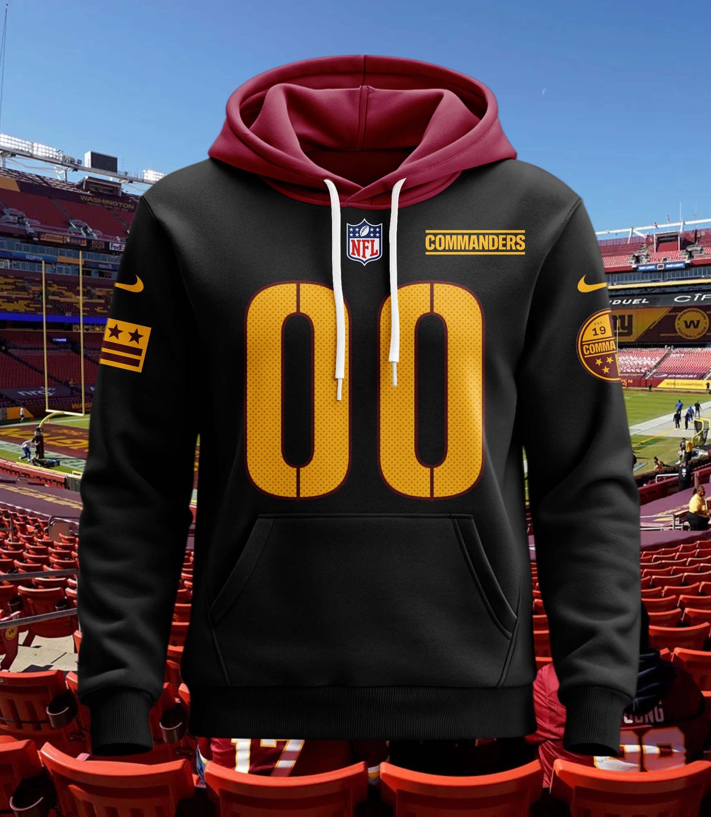 Washington Commanders New Personalized Football Hoodie Style Jersey AZBTJSHD000021