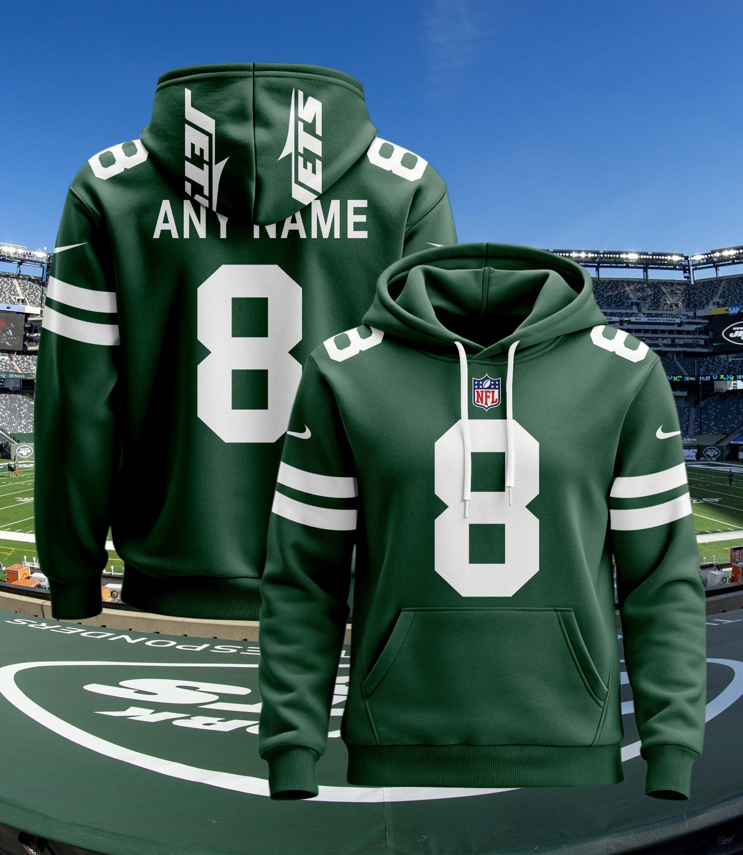 New York Jets New Personalized Football Hoodie Style Jersey AZBTJSHD000009