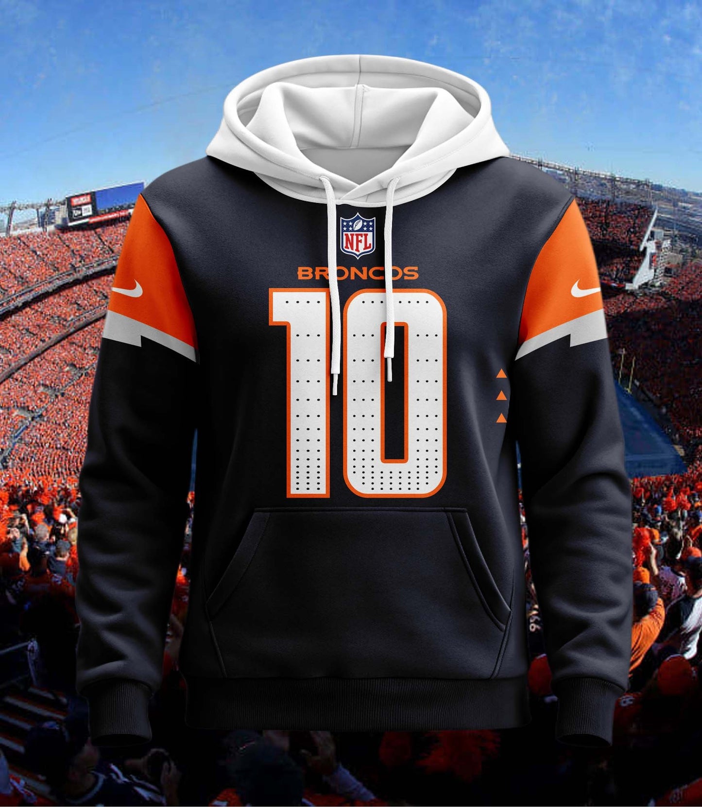 Denver Broncos New Personalized Football Hoodie Style Jersey AZBTJSHD000070