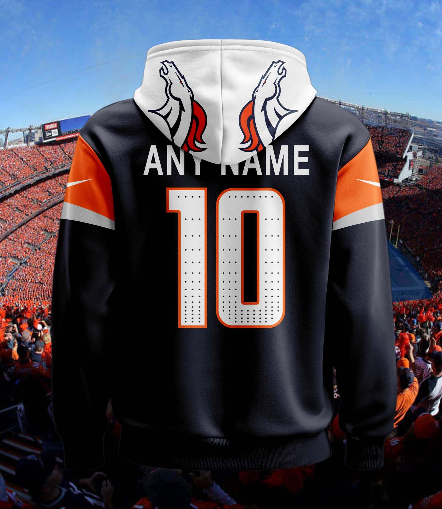Denver Broncos New Personalized Football Hoodie Style Jersey AZBTJSHD000070