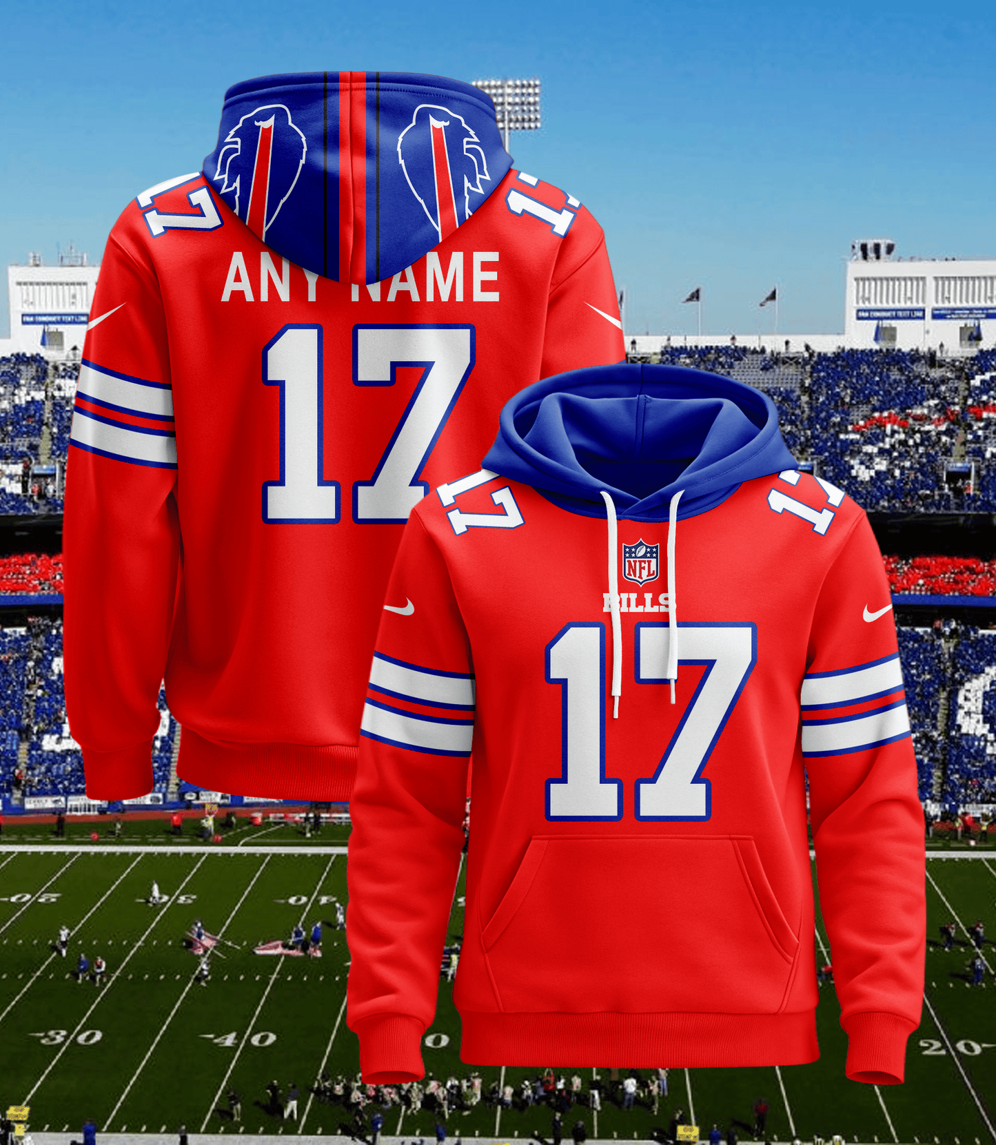 Buffalo Bills New Personalized Football Hoodie Style Jersey AZBTJSHD000059