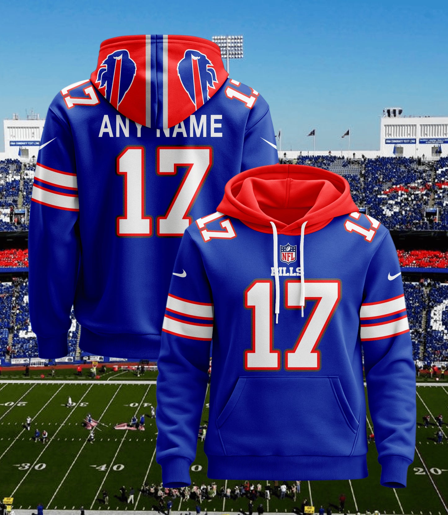Buffalo Bills New Personalized Football Hoodie Style Jersey AZBTJSHD000058