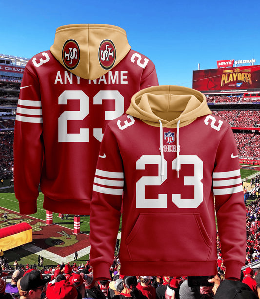San Francisco 49ers New Personalized Football Hoodie Style Jersey AZBTJSHD000014