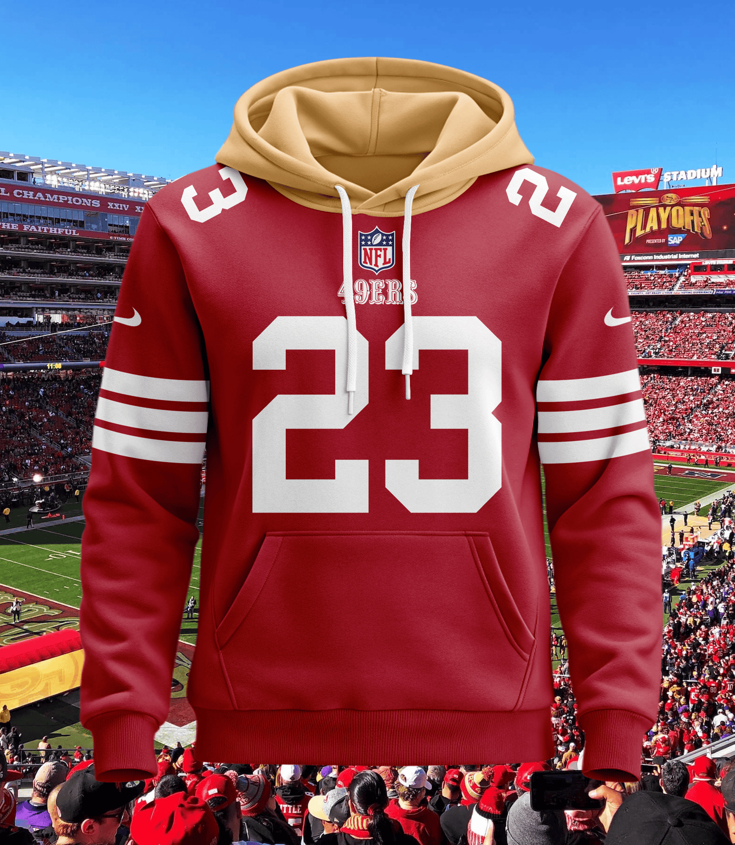 San Francisco 49ers New Personalized Football Hoodie Style Jersey AZBTJSHD000014