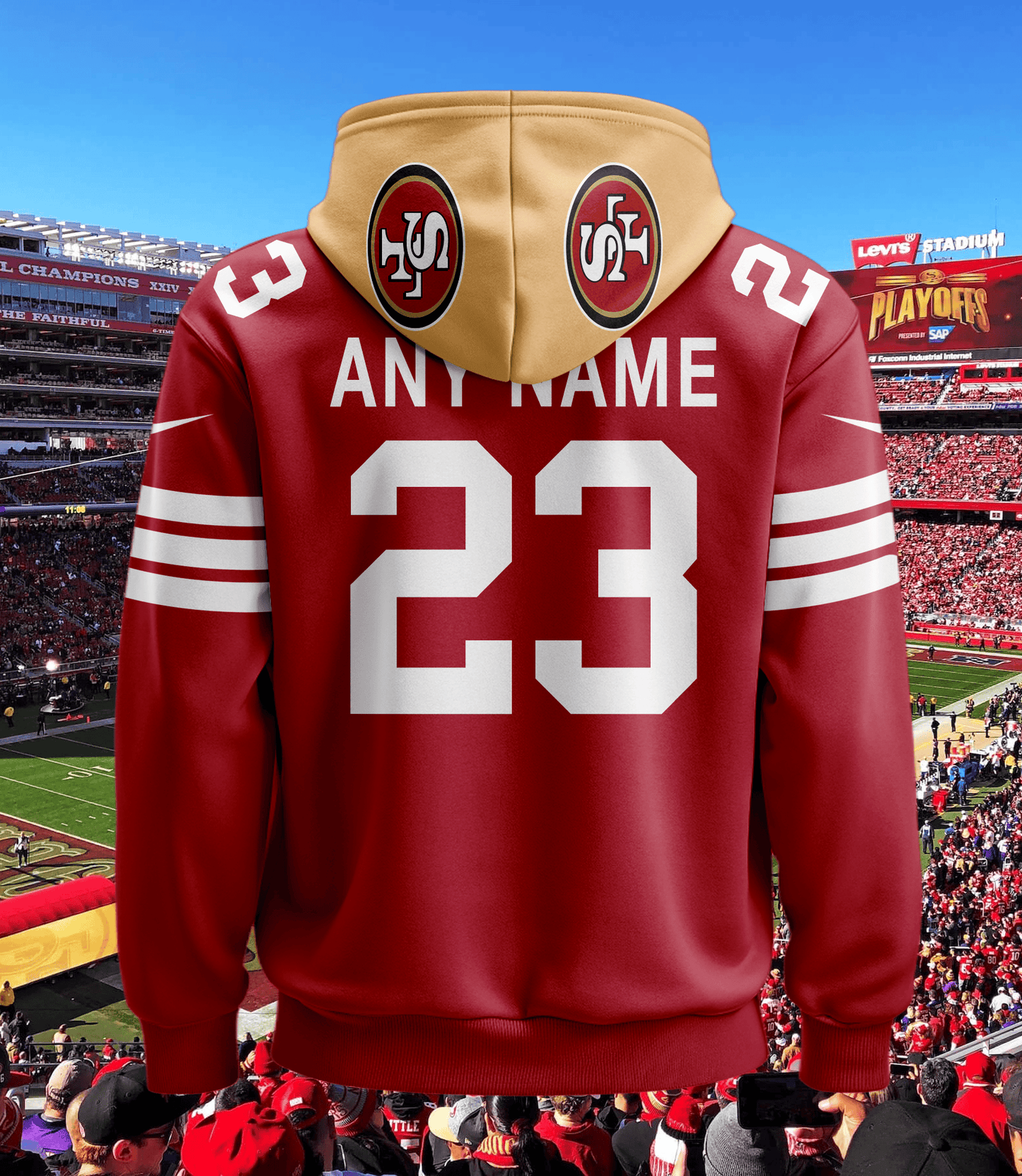 San Francisco 49ers New Personalized Football Hoodie Style Jersey AZBTJSHD000014