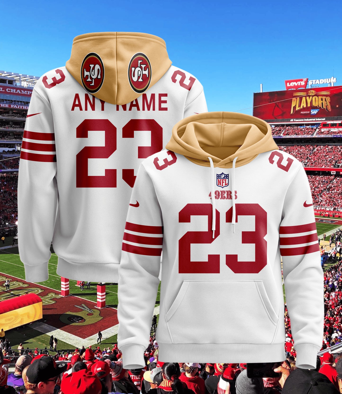San Francisco 49ers New Personalized Football Hoodie Style Jersey AZBTJSHD000013