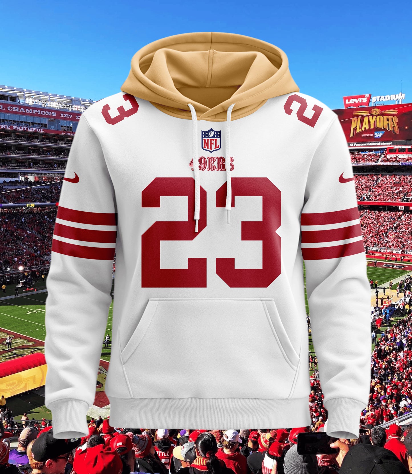 San Francisco 49ers New Personalized Football Hoodie Style Jersey AZBTJSHD000013