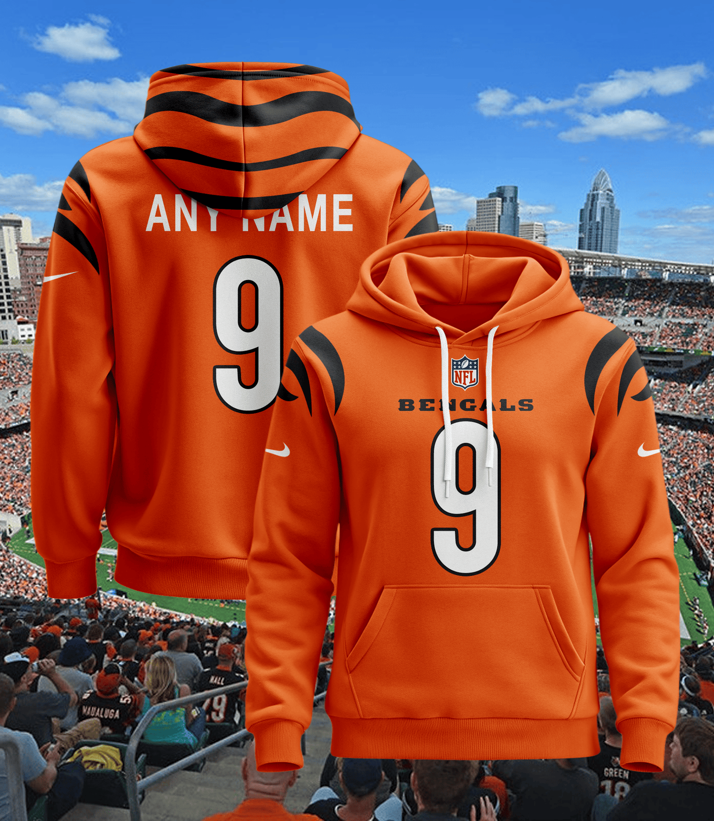 Cincinnati Bengals New Personalized Football Hoodie Style Jersey AZBTJSHD000062