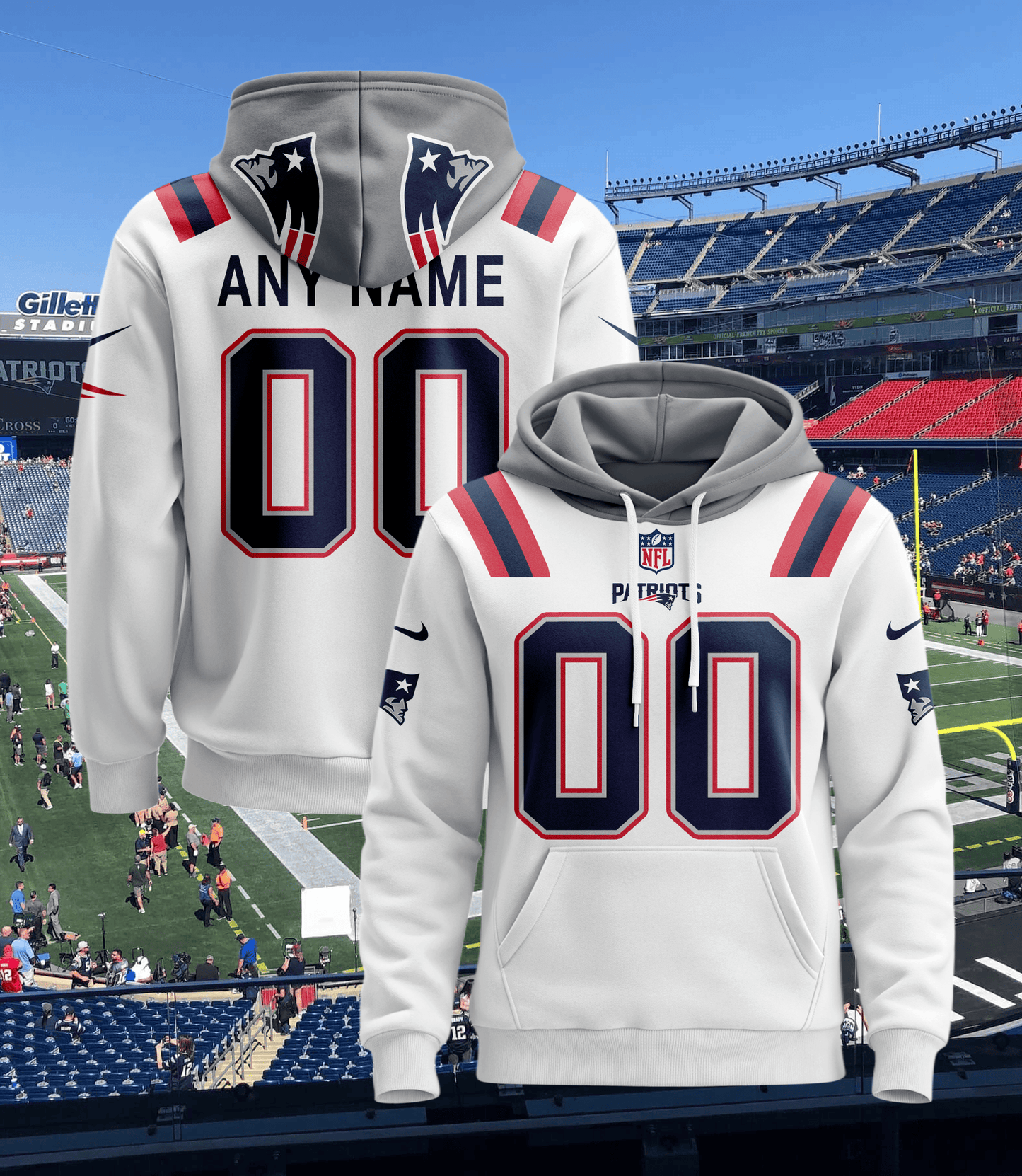 New England Patriots New Personalized Football Hoodie Style Jersey AZBTJSHD000001