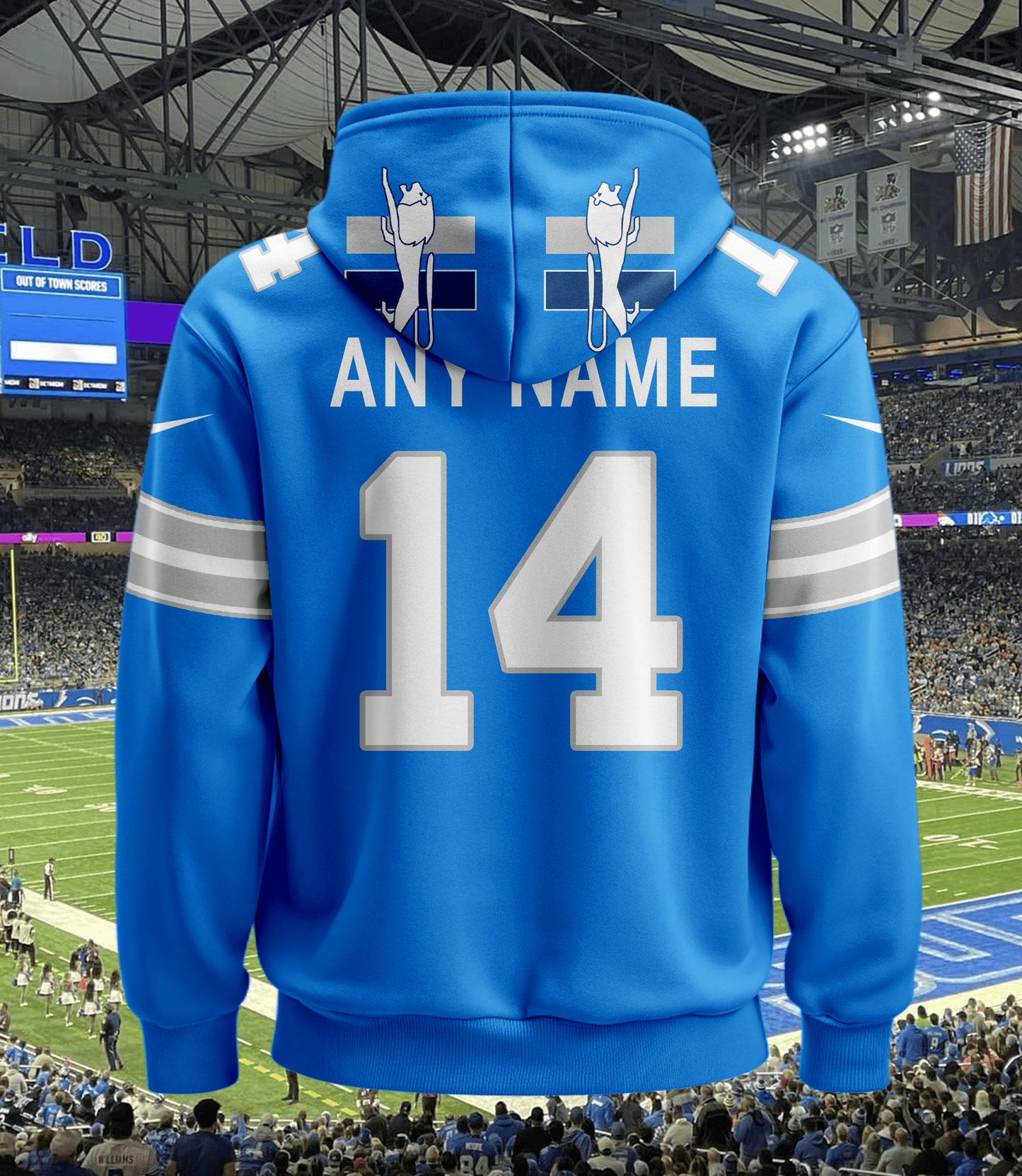 Detroit Lions New Personalized Football Hoodie Style Jersey AZBTJSHD000073