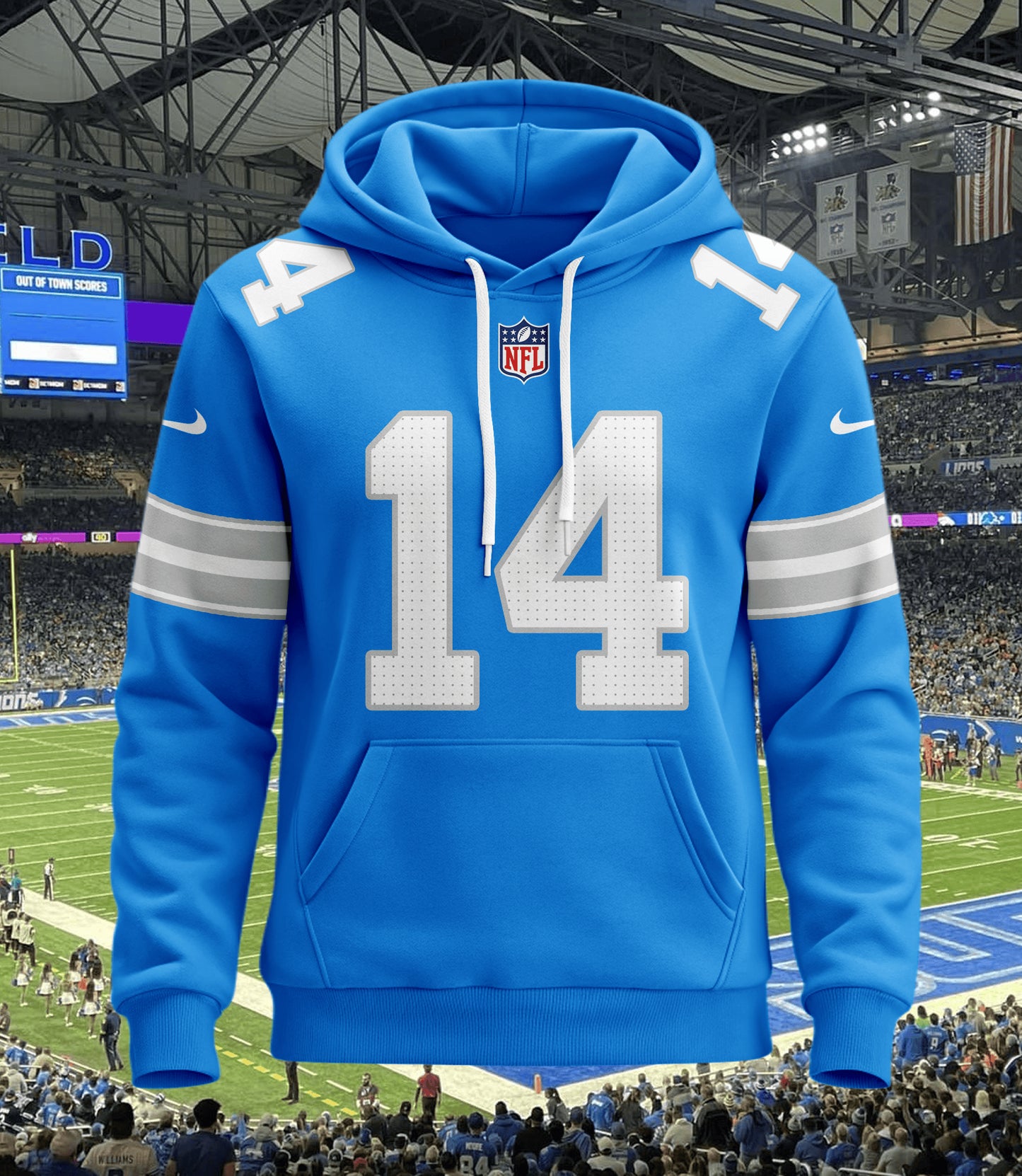 Detroit Lions New Personalized Football Hoodie Style Jersey AZBTJSHD000073