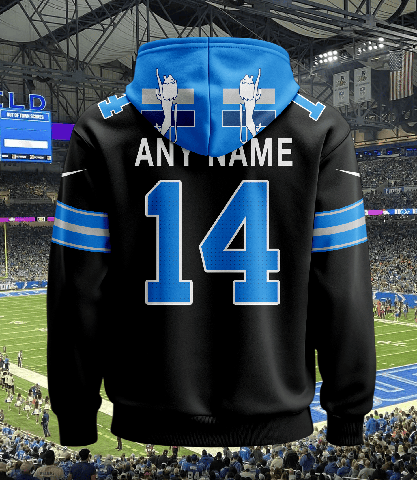 Detroit Lions New Personalized Football Hoodie Style Jersey AZBTJSHD000072