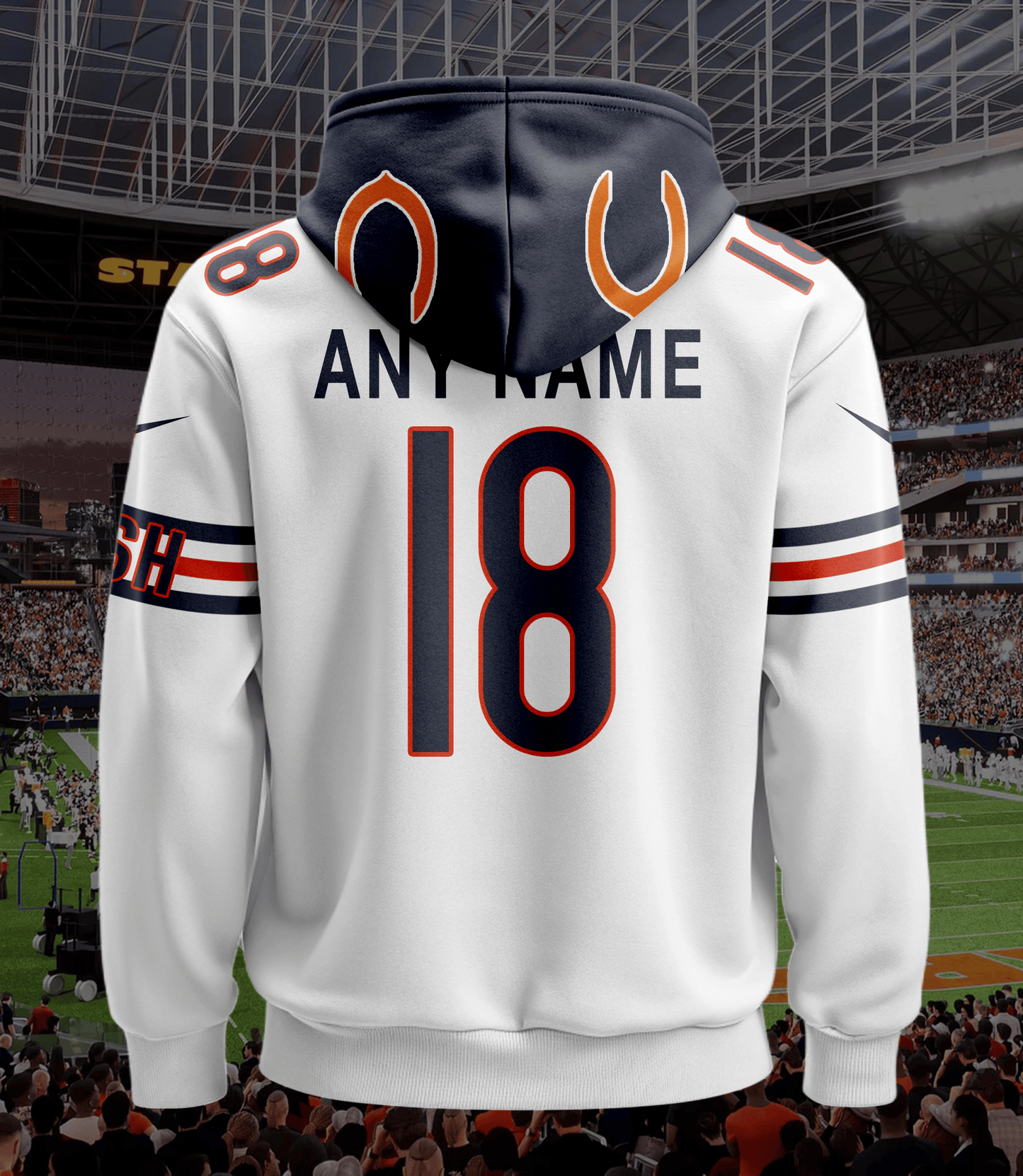 Chicago Bears New Personalized Football Hoodie Style Jersey AZBTJSHD000061