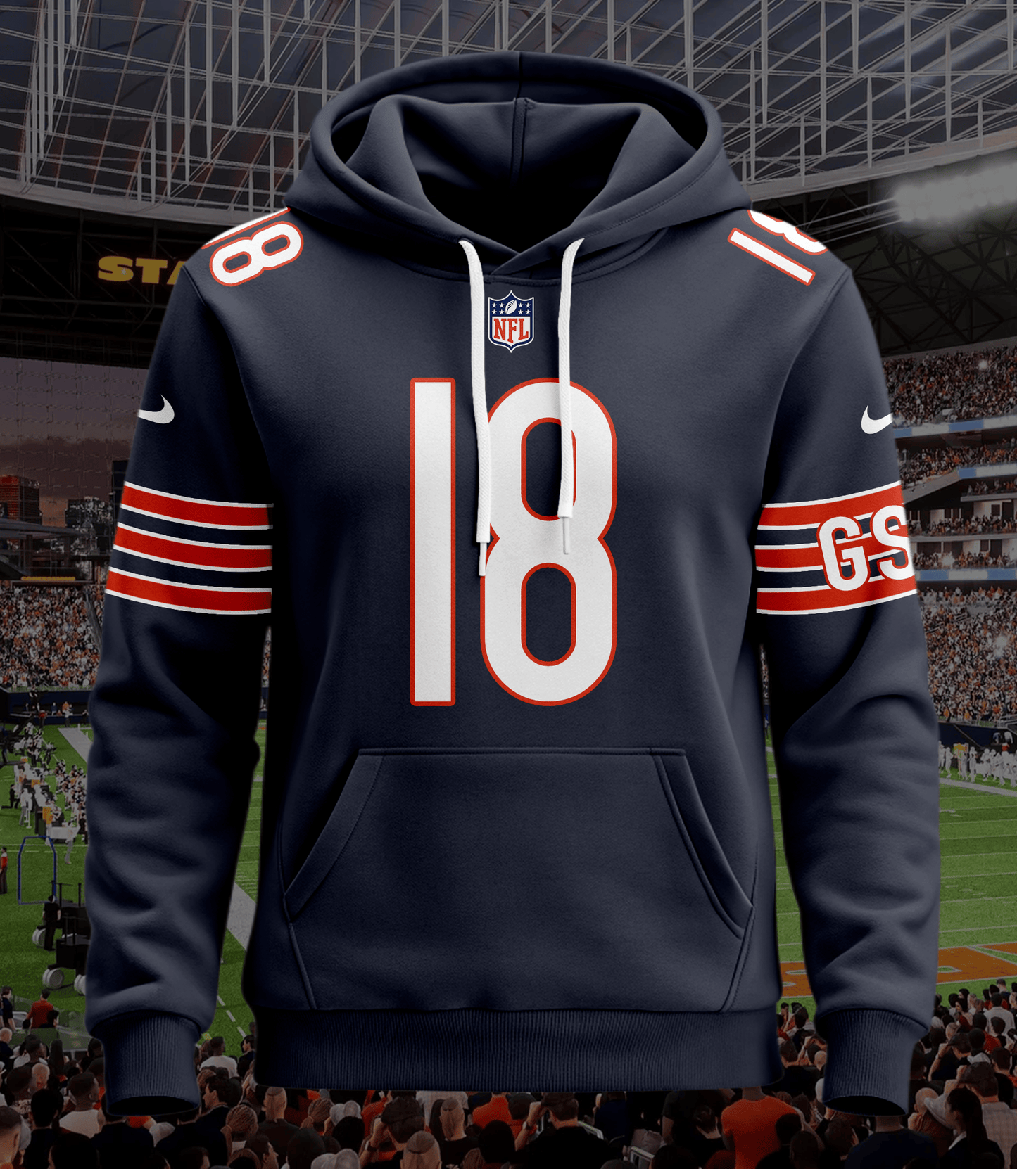 Chicago Bears New Personalized Football Hoodie Style Jersey AZBTJSHD000060