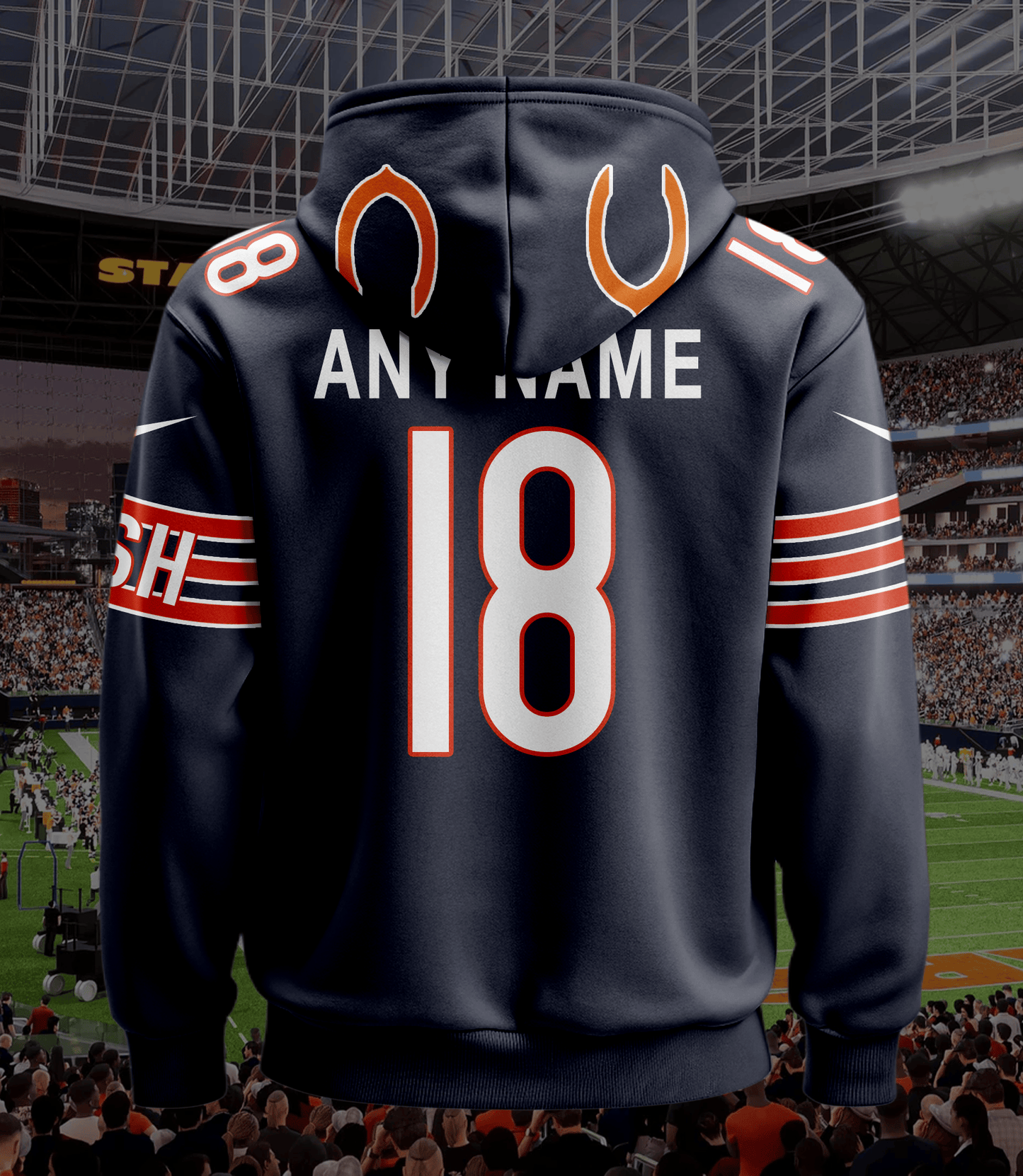 Chicago Bears New Personalized Football Hoodie Style Jersey AZBTJSHD000060