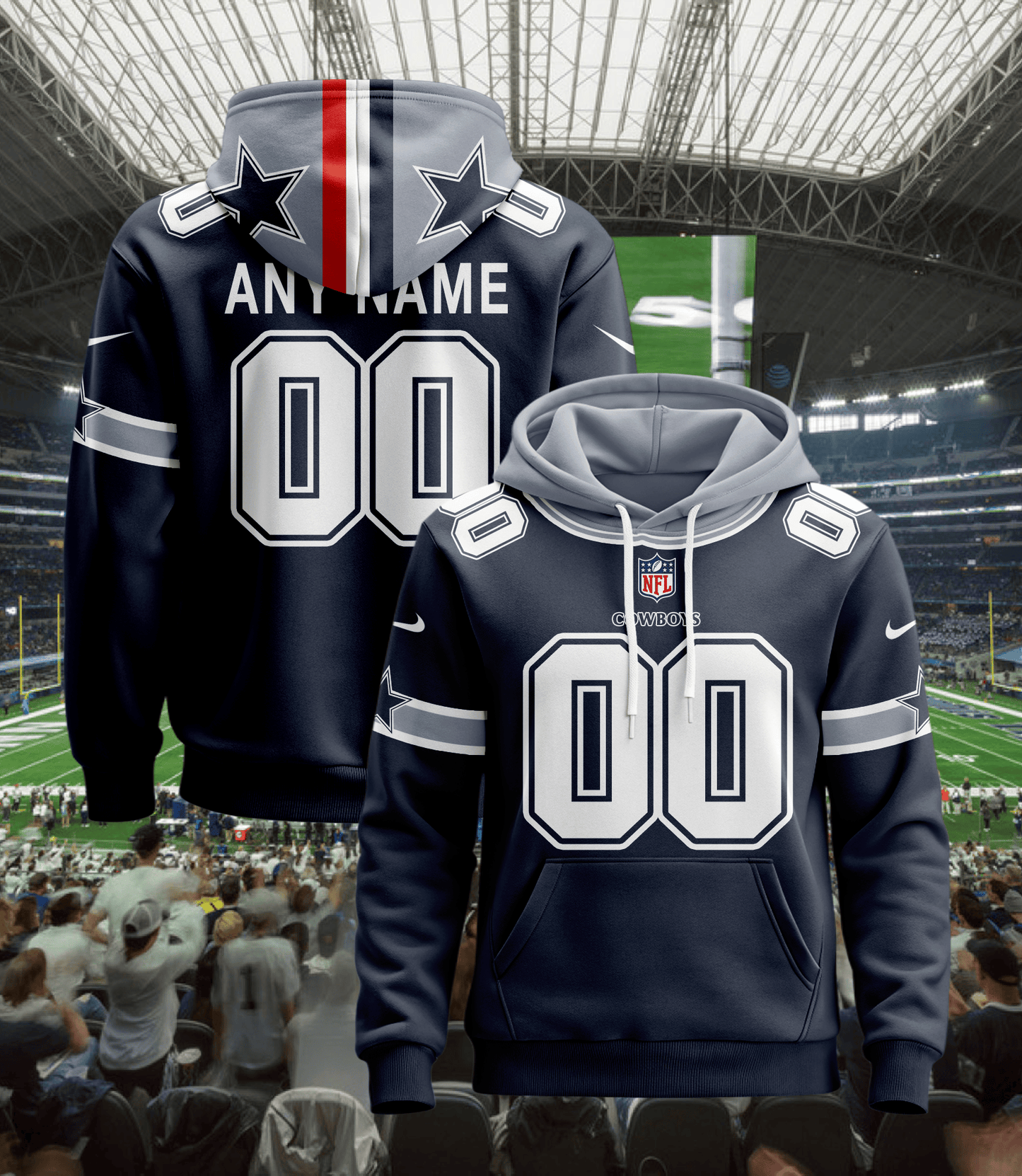 Dallas Cowboys New Personalized Football Hoodie Style Jersey AZBTJSHD000067