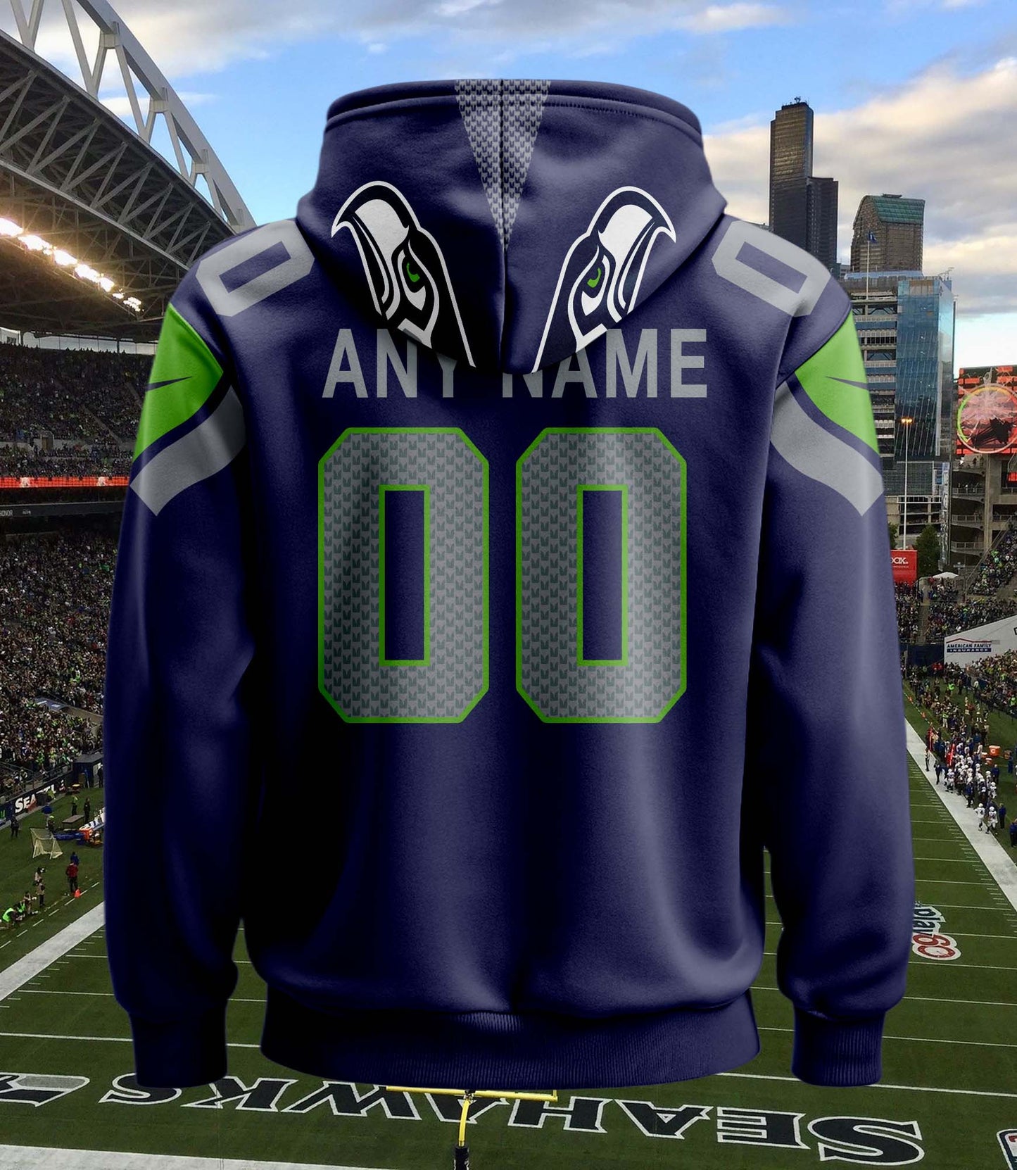Seattle Seahawks New Personalized Football Hoodie Style Jersey AZBTJSHD000015