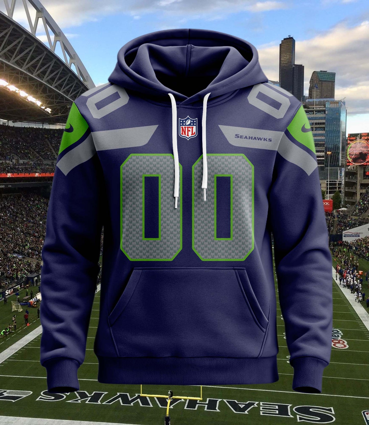 Seattle Seahawks New Personalized Football Hoodie Style Jersey AZBTJSHD000015