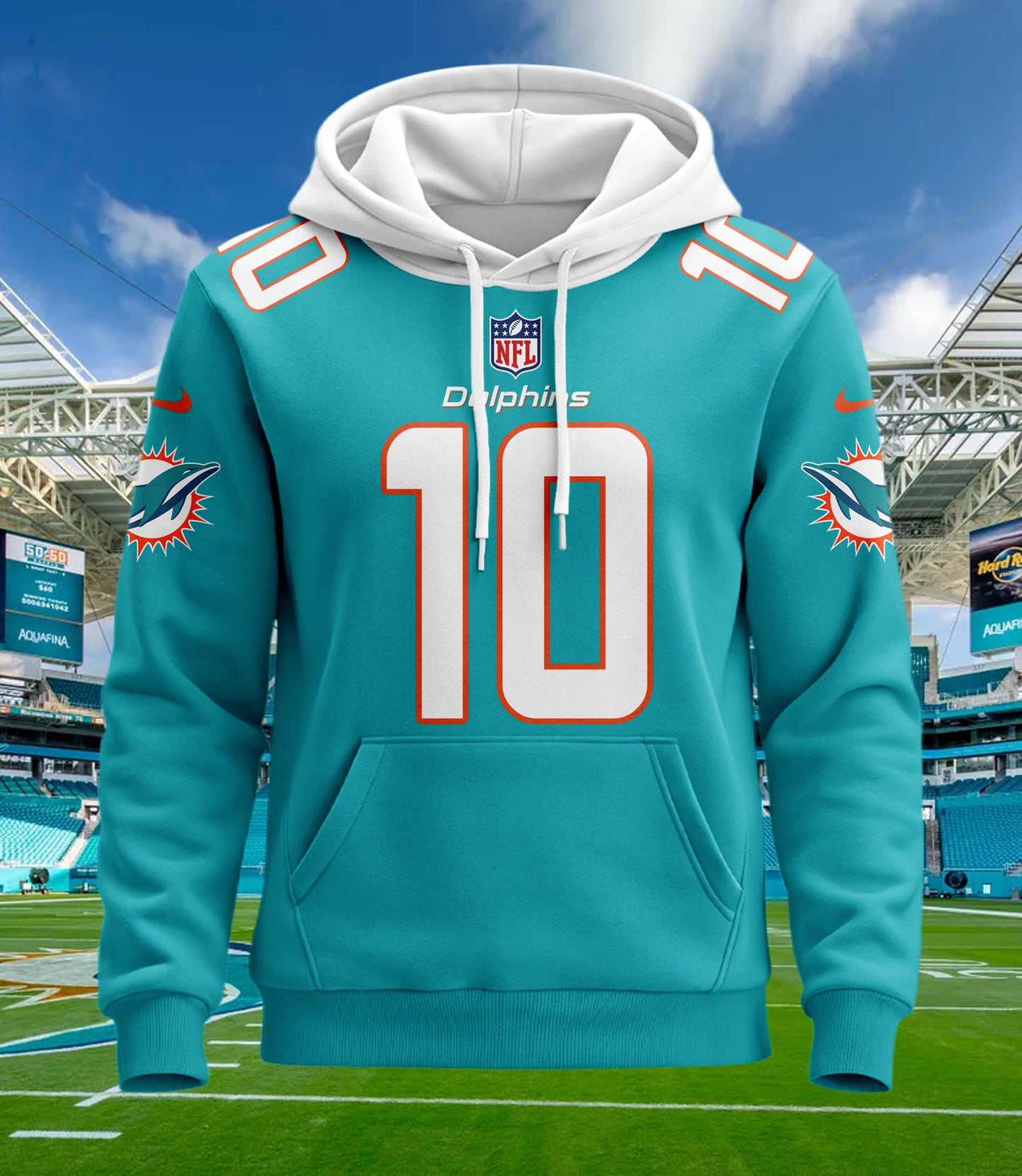 Miami Dolphins New Personalized Football Hoodie Style Jersey AZBTJSHD000080