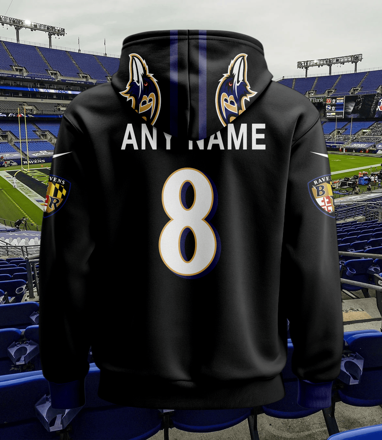 Baltimore Ravens New Personalized Football Hoodie Style Jersey AZBTJSHD000057