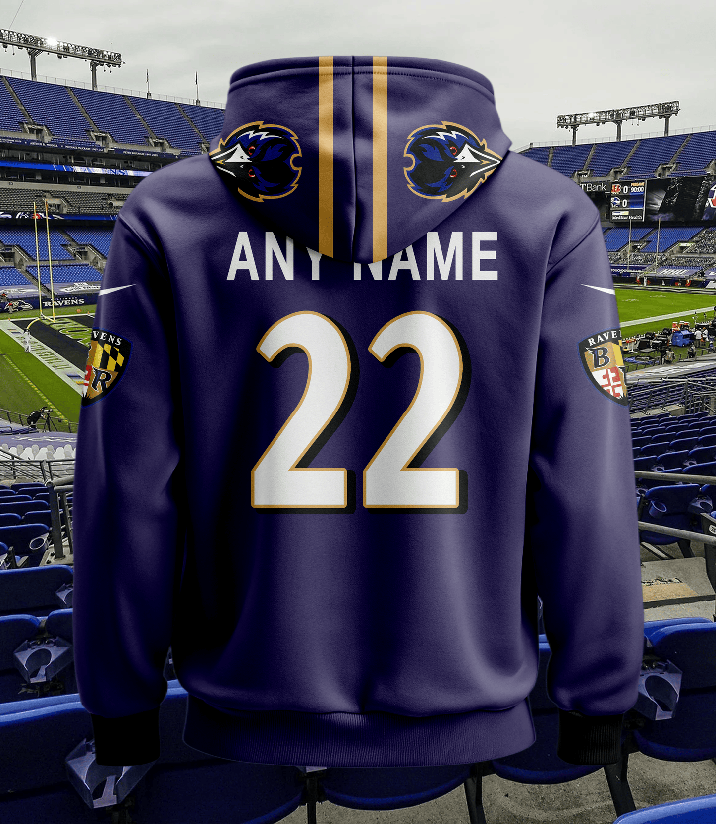 Baltimore Ravens New Personalized Football Hoodie Style Jersey AZBTJSHD000056