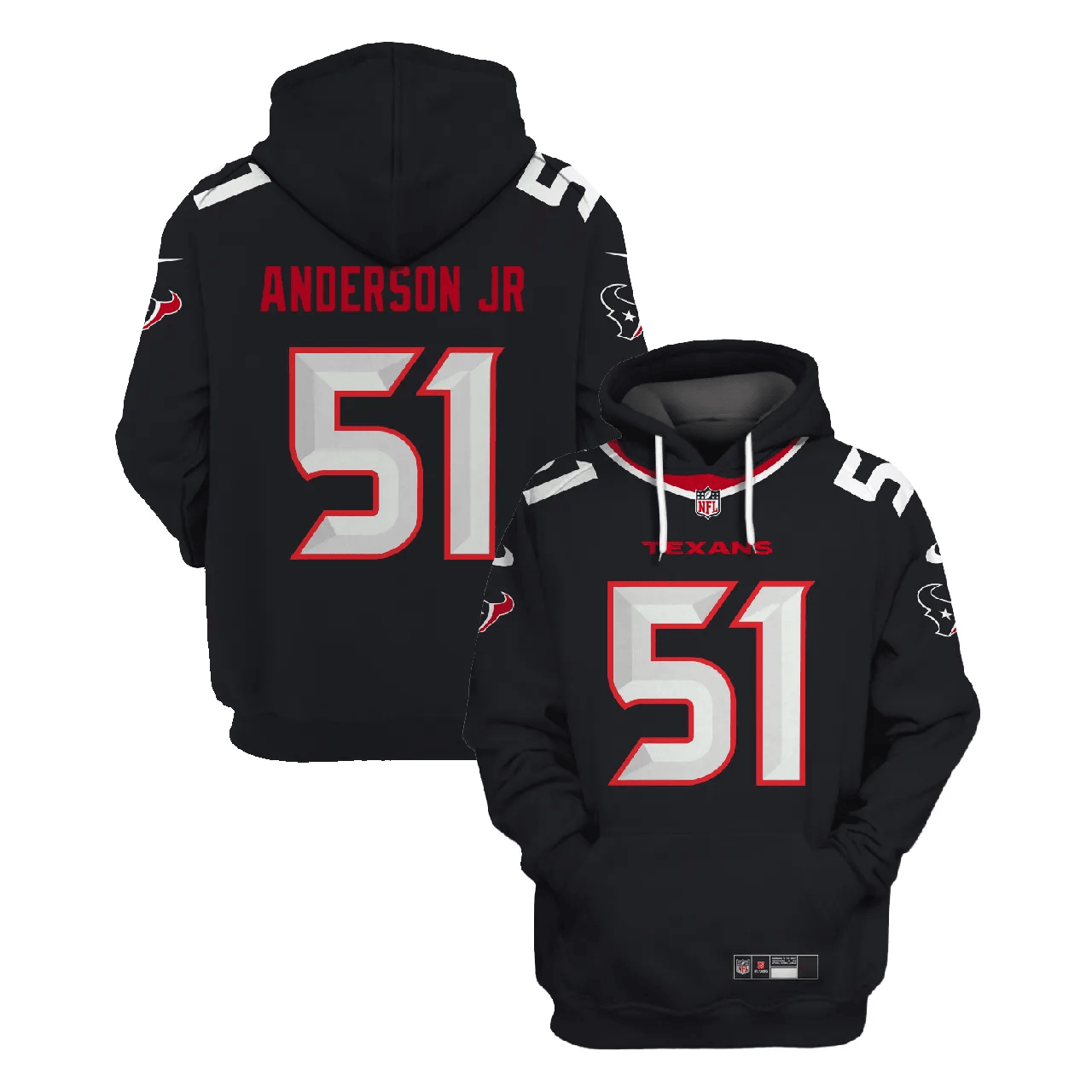 Houston Texans New Personalized Football Hoodie Style Jersey AZBTJSHD000034