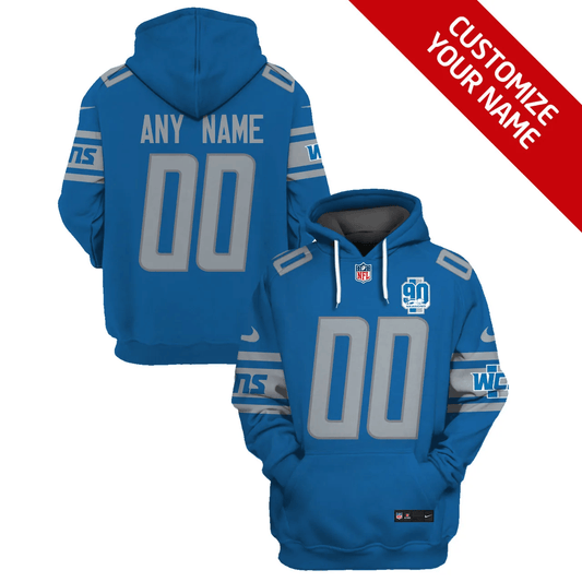 Detroit Lions New Personalized Football Hoodie Style Jersey AZBTJSHD000030