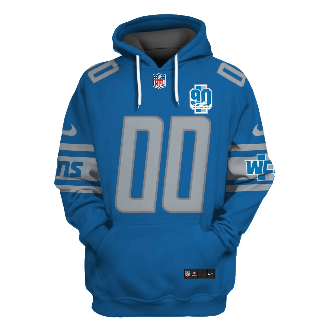Detroit Lions New Personalized Football Hoodie Style Jersey AZBTJSHD000030