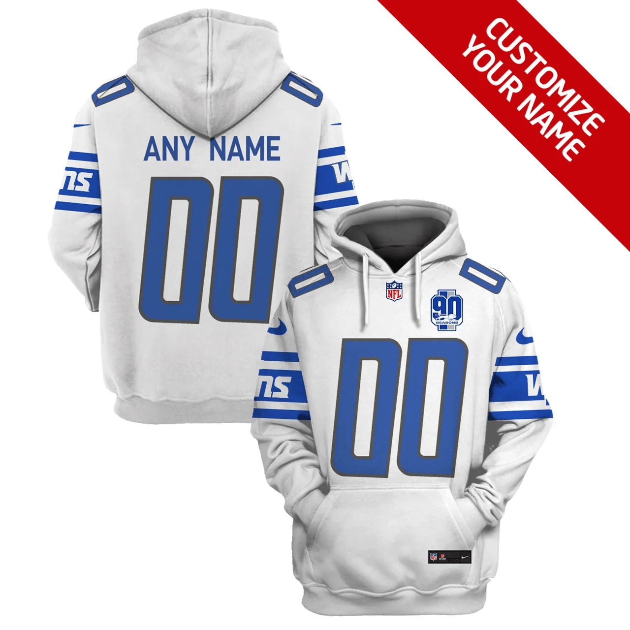 Detroit Lions New Personalized Football Hoodie Style Jersey AZBTJSHD000031