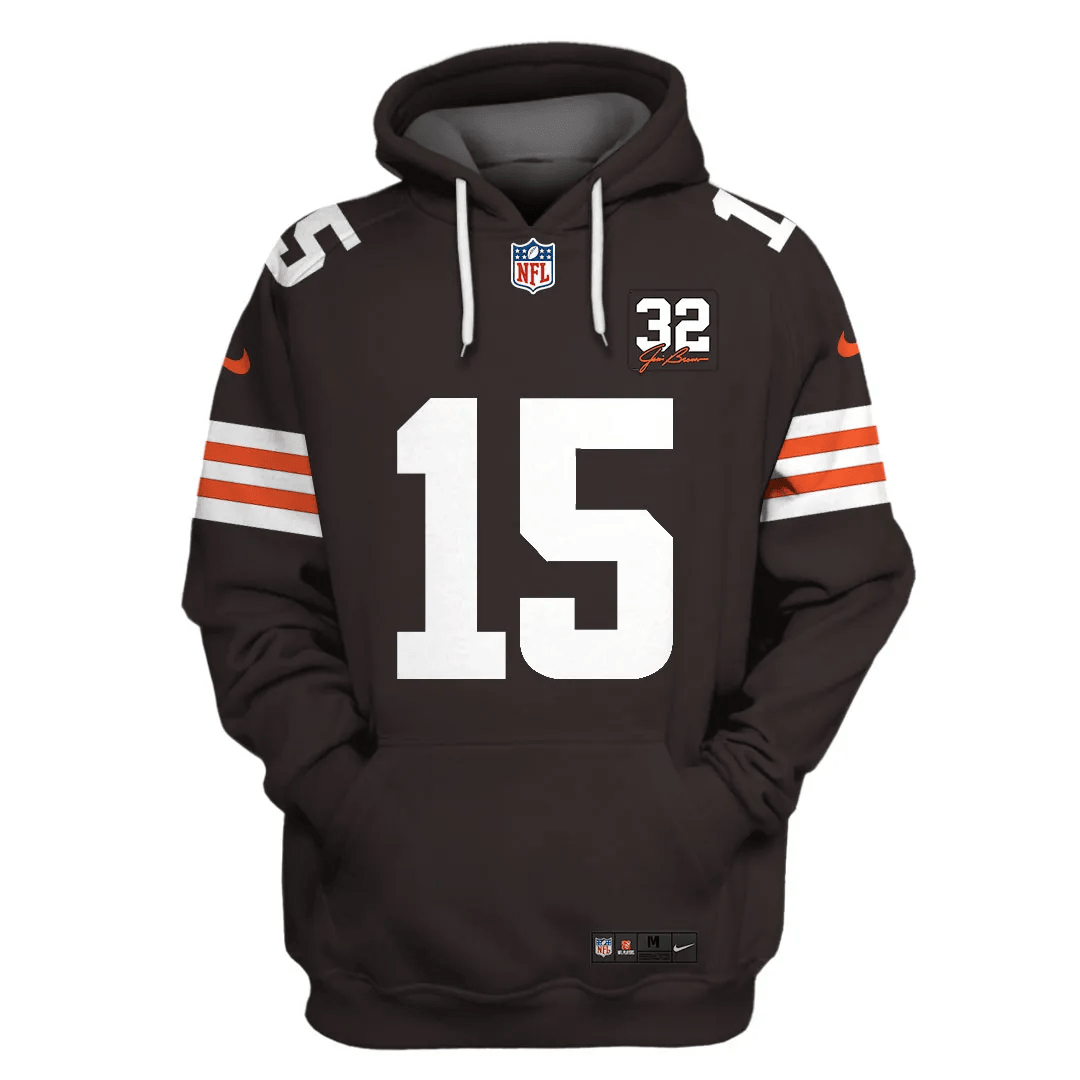 Cleveland Browns New Personalized Football Hoodie Style Jersey AZBTJSHD000024