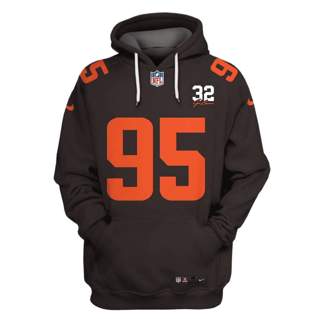 Cleveland Browns New Personalized Football Hoodie Style Jersey AZBTJSHD000025