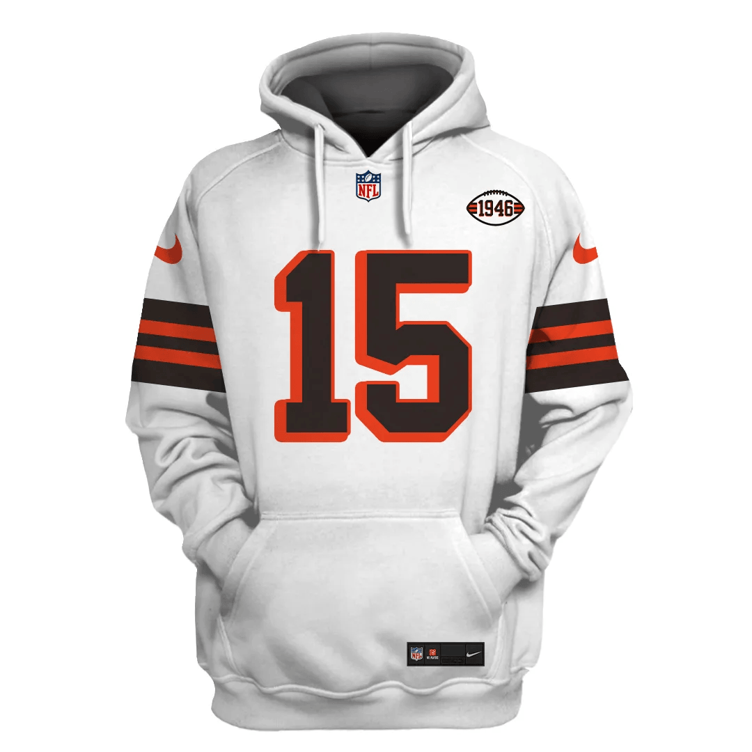Cleveland Browns New Personalized Football Hoodie Style Jersey AZBTJSHD000026