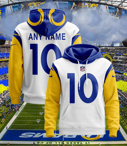 Los Angeles Rams New Personalized Football Hoodie Style Jersey AZBTJSHD000041