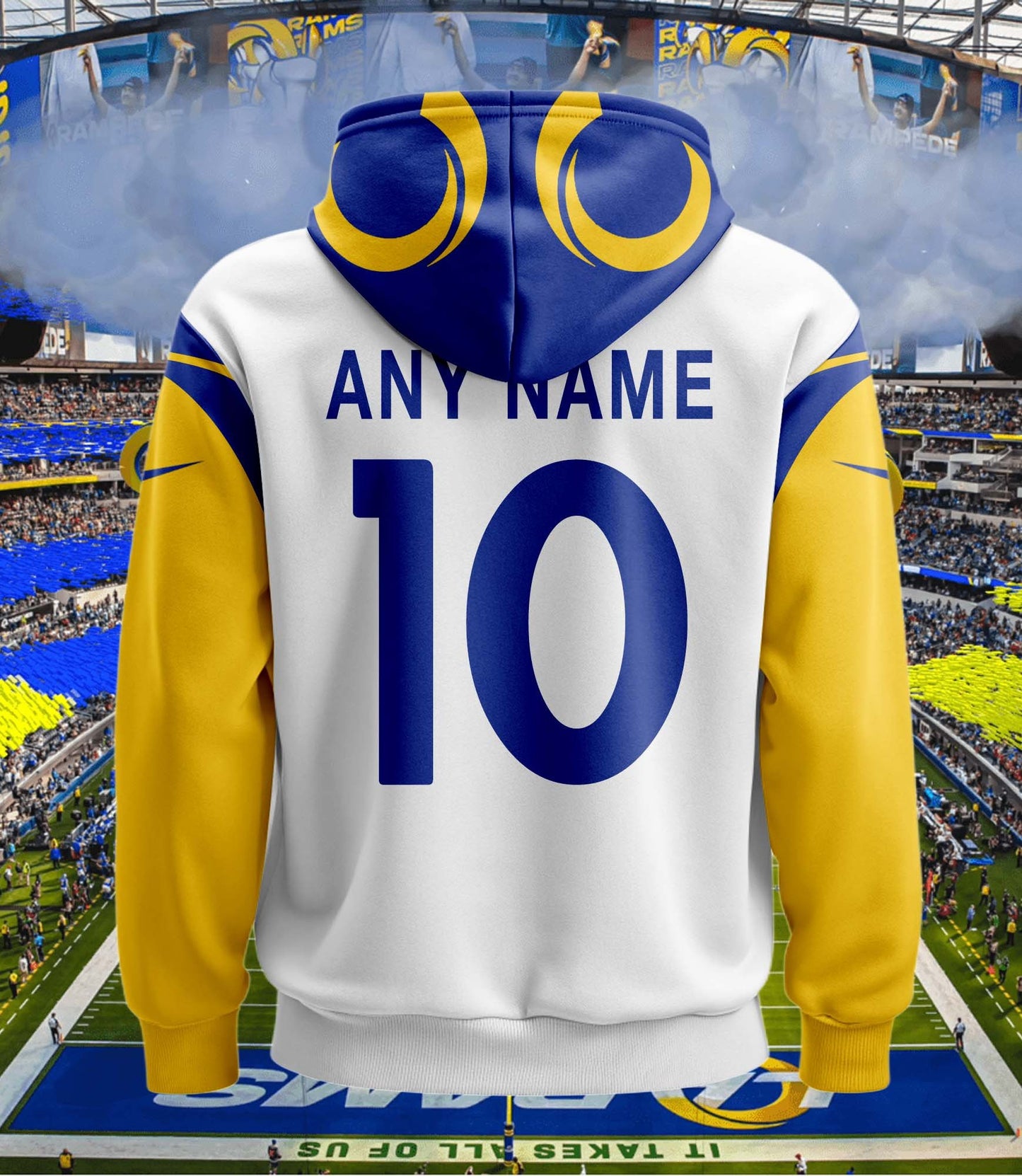 Los Angeles Rams New Personalized Football Hoodie Style Jersey AZBTJSHD000041