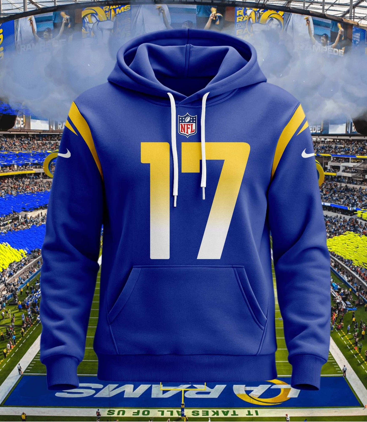 Los Angeles Rams New Personalized Football Hoodie Style Jersey AZBTJSHD000040